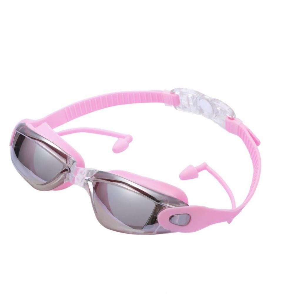 Professionelle galvanisierte Schwimmbrille HD Einteilige Ohrstöpsel Wasserdicht und Antibeschlag Schwimmbrille Gegen Infiltration