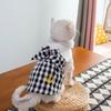 Pet Cat Dog Bow Plaid Clothes Dog Summer Costume