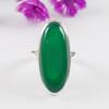 Natural Green Onyx Ring, 925 Sterling Silver Ring, Long Oval Ring, Handmade Ring, Cocktail Ring