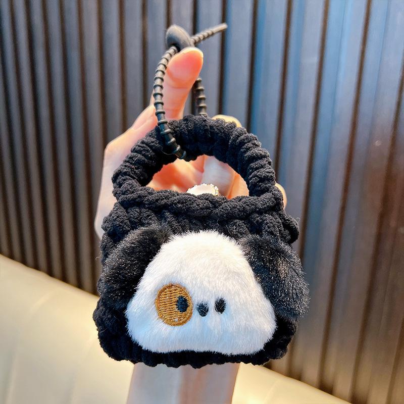 

Cute Crochet Puppy Coin Purse & Keychain - Mini Storage Bag & Gift чёрный