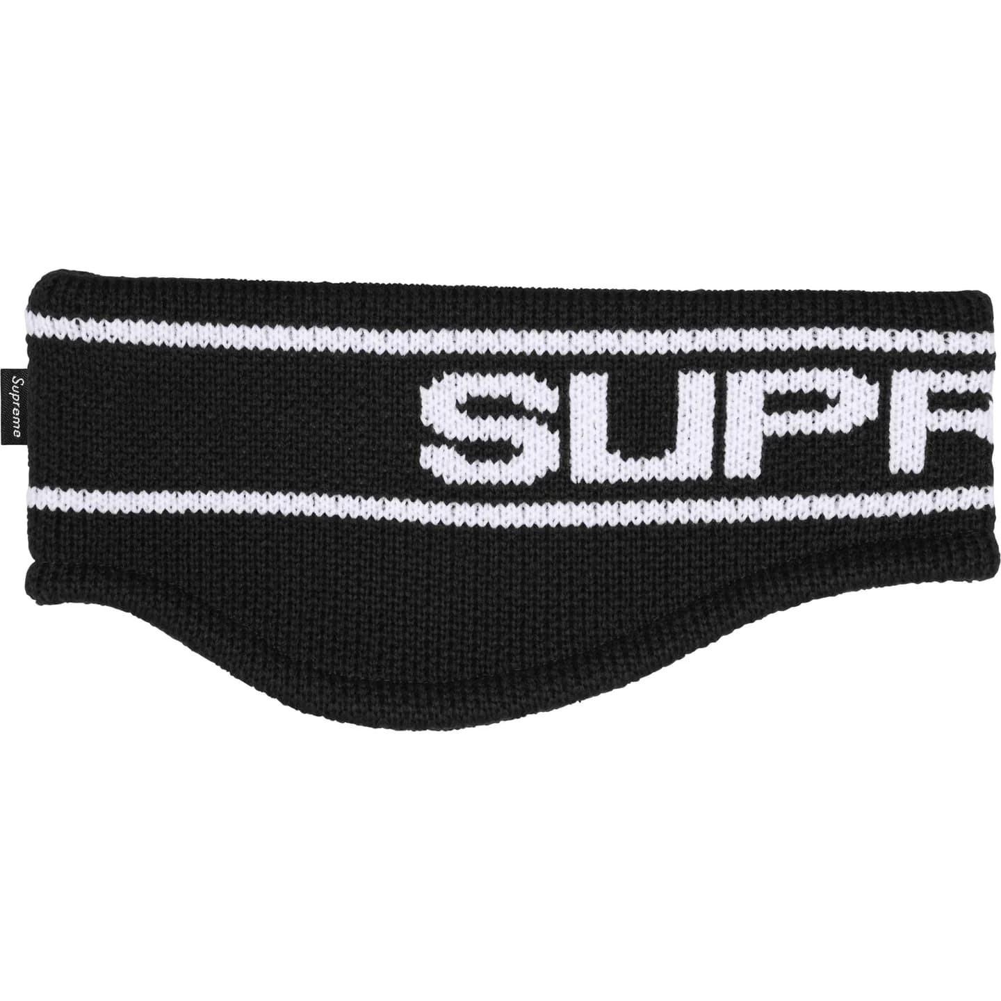 Повязка на голову Supreme с контрастным логотипом, черная One-Size
