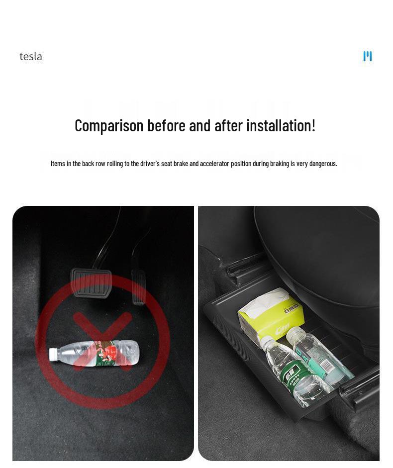 Under-Seat Storage Box for Tesla Model Y (Refresh Version) - Organizer Modification Accessories