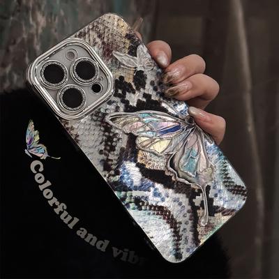 Künstlerisches Schmetterling Python Muster für16 für Apple 17promax Handyhülle für IPhone14 High-End-Sinn 13 Rundumschutz 11