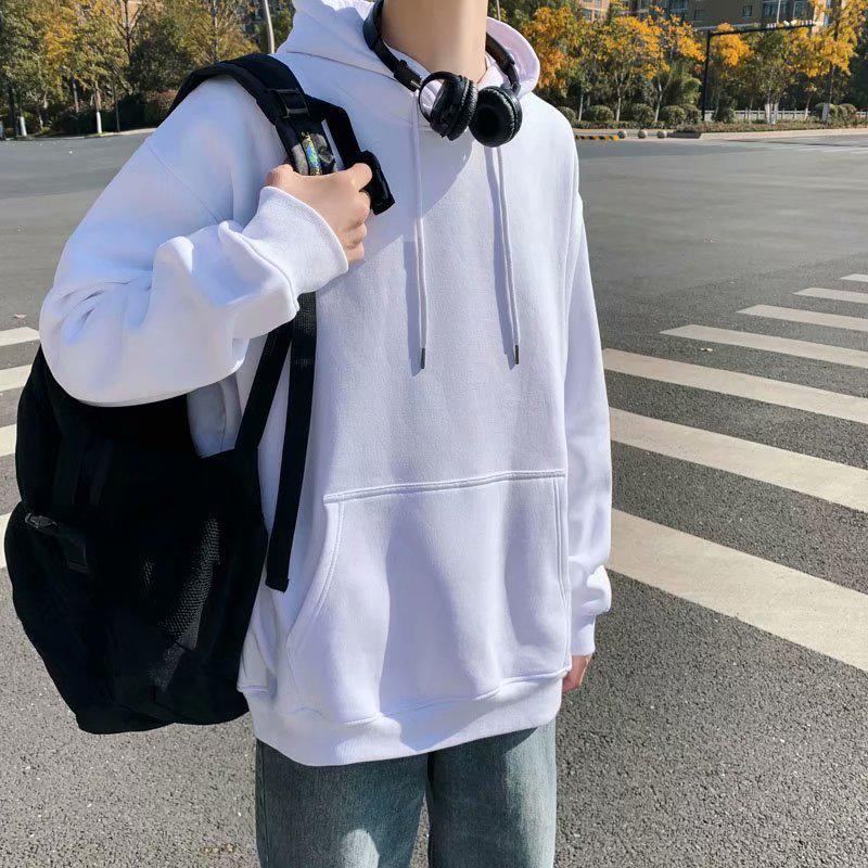 Men's Loose Fit Hooded Sweatshirt, New 2025 Style, Light Gray, Casual Jacket for Spring/Autumn/Winter