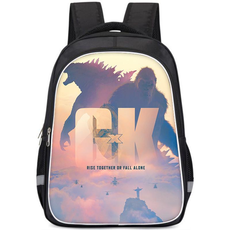 Godzilla Backpack Large Capacity School Bag With Movie Poster Print For Boys Nylon Material