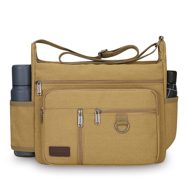 Bolsa Transversal de Lona Vintage para Homens - Bolsa de Ombro Estilosa Tote Mensageiro (Portátil Durável para Viagem e Uso Diário)