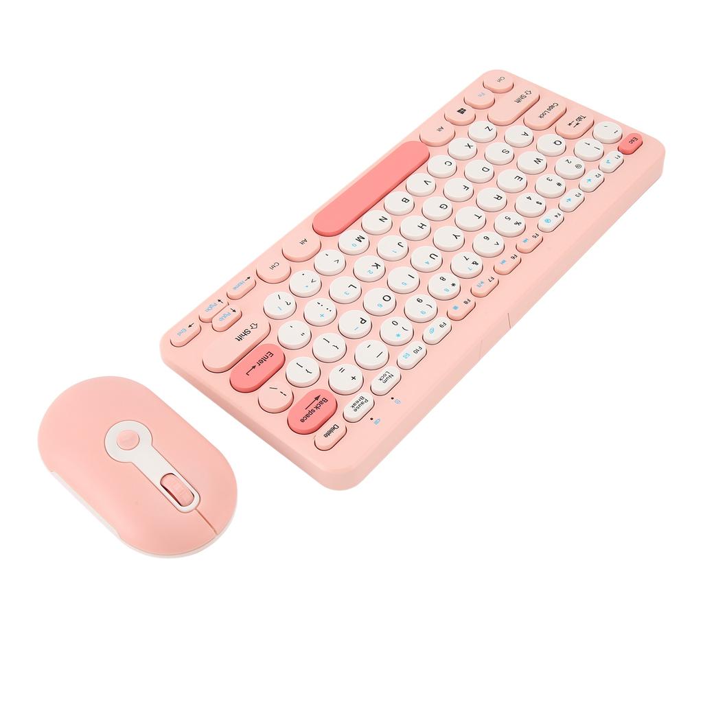 Kabelloses Tastatur-Maus-Set Stilvoll Schlank Runde Tastenkappen Leise Ergonomisch 2.4G Tastatur-Maus-Kombination für