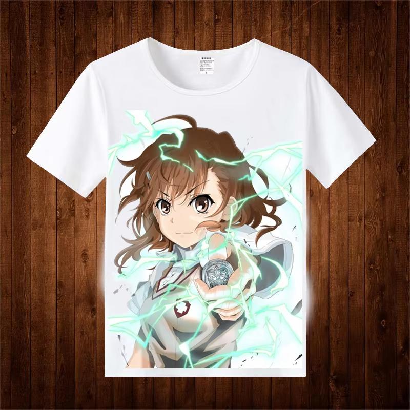 

A Certain Scientific Railgun Японское Аниме Мультфильм Мисака Микото Принт Топ с Короткими Рукавами Teewomen s Top Графическая Футболка 4XL