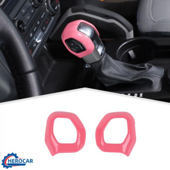 

2X Inner Gear Shift Knob Head Cover Decoration Trim for Ford Bronco +Pink