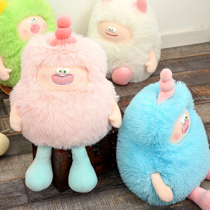 Monster Knuffel met Lang Haar Gevuld met PP Katoen voor Kinder Speelkamer Decoratie