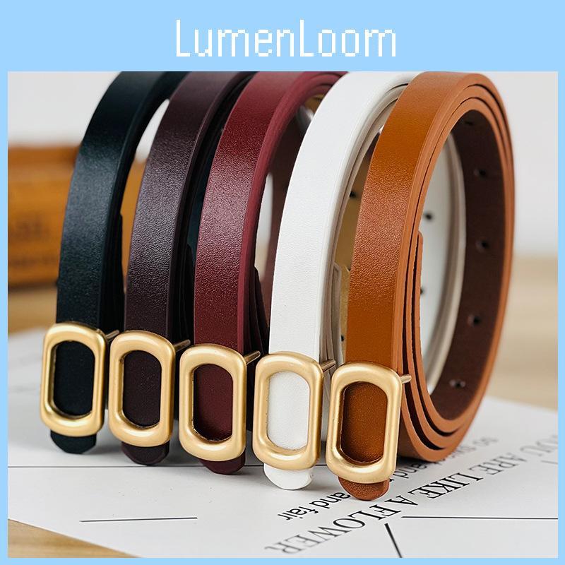 Thin Waist Vintage Belt With Punched Detail And Smooth Buckle Design Casual For