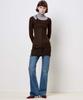 Plack Woman String Detail Layered Dress Brown