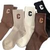 C Letter Women's Over-the-Knee Socks - Trendy College Style for Autumn & Winter