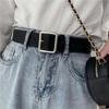 1 stk. Dame Enkelt Mote PU Lærbelte For Kvinner Firkantspenne Stiftspenne Jeans Svart Belte Vintage Stropp Dame Midjebånd
