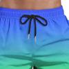 Männer Sommer Quick-Dry Strand Shorts Elastische Kordelzug Taille Fitness Shorts Farbverlauf Breite Bein Shorts mit Taschen Streetwear