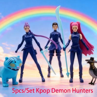 In Model Toy PVC Cartoon Gaming Peripherals Decor Collection Figures Model Toy For Kid/Stock 5pcs/Set Kpop Demon Hunters Figure