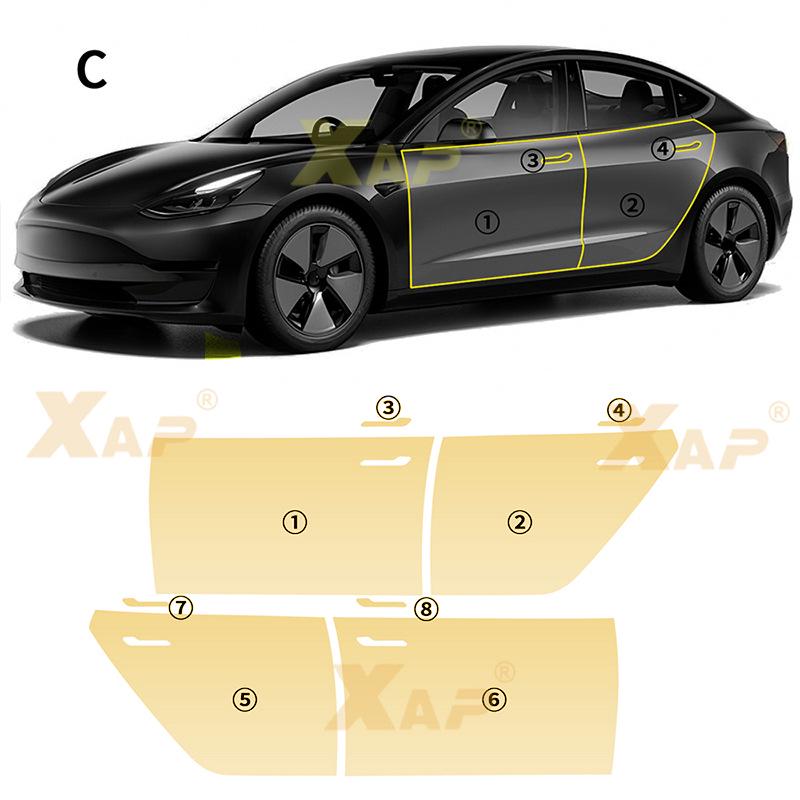 Tsela Model 3 Transparent TPU Protective Film: Anti-Yellowing, Anti-Scratch, Anti-Fouling, Self-Healing.