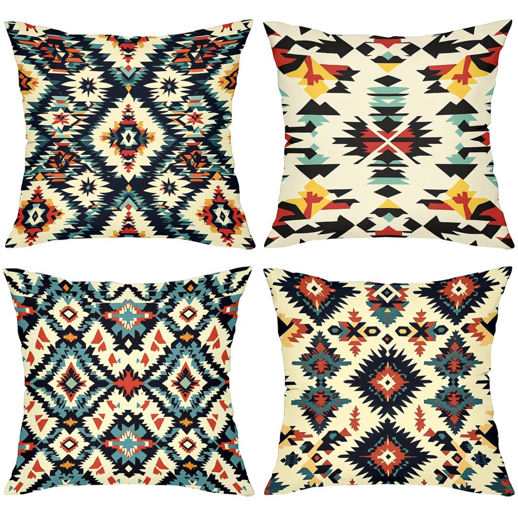 Bohemian Pattern Decorative Throw Pillow Cushions Polyester Pillowcase, Sofa Decorative Cushion Cov Headboard Pillow