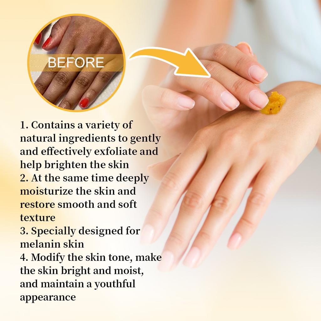 Turmeric Body Scrub Moisturizes The Skin, Deeply Cleanses and Provides A New Experience of Cleansing The Skin's Keratin and Melanin