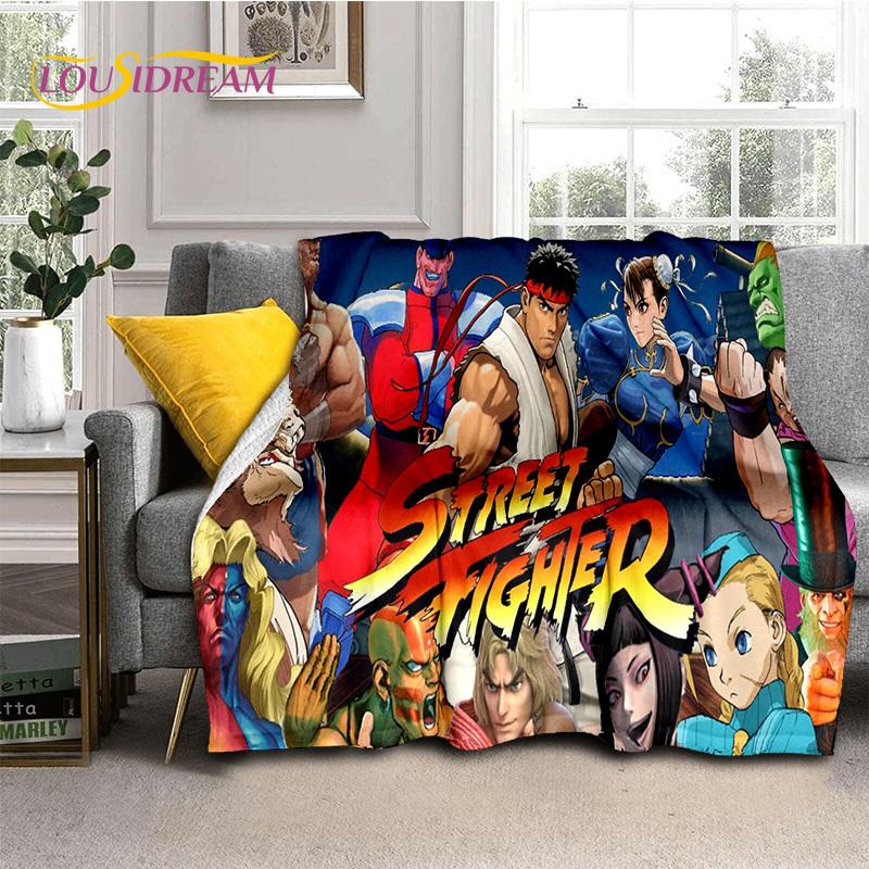 Lastest Retro Game Street Fighter SF Soft Blankets,Keep Warm Throw Blanket Comfortable Blanket for Picnic Beds Sofa Home Bedroom