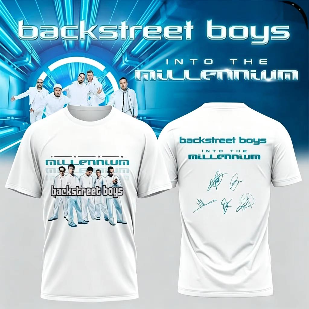 2026 Retro Backstreet Boys Tour T-Shirt Betritt das Millennium Las Vegas Unisex Oversized Kurzarm Street Style Top