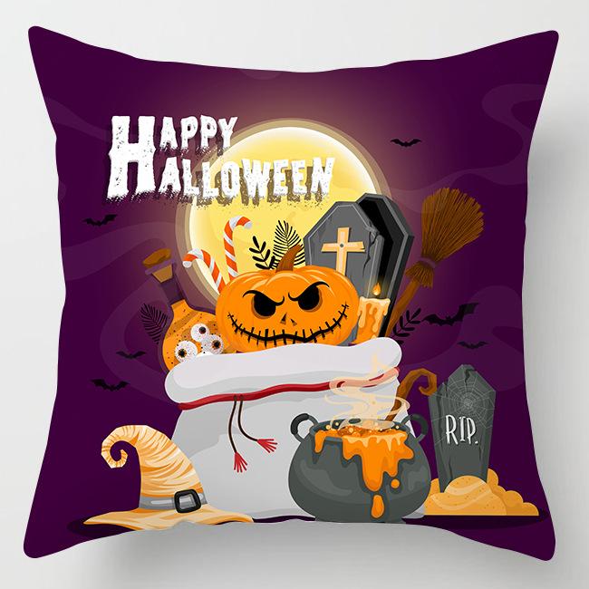 

Новая Хэллоуинская тыква, фиолетовая, с принтом персиковой кожи, наволочка, украшение для дома, диван, гостиная, прикроватная наволочка 45Cm * 45cm (without pillow core)