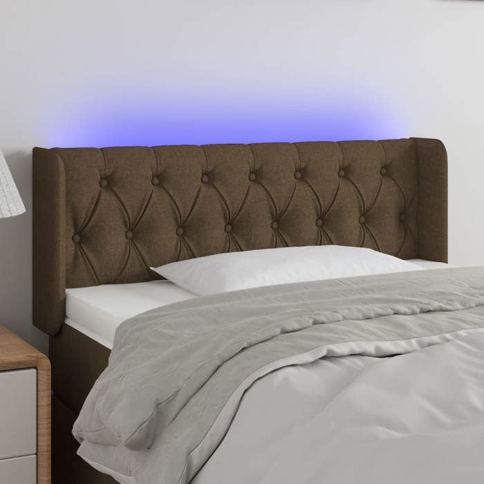 VidaXL LED Headboard Bedroom Furniture Single Bed Accessory Headboard Interior Dark Brown 3123557