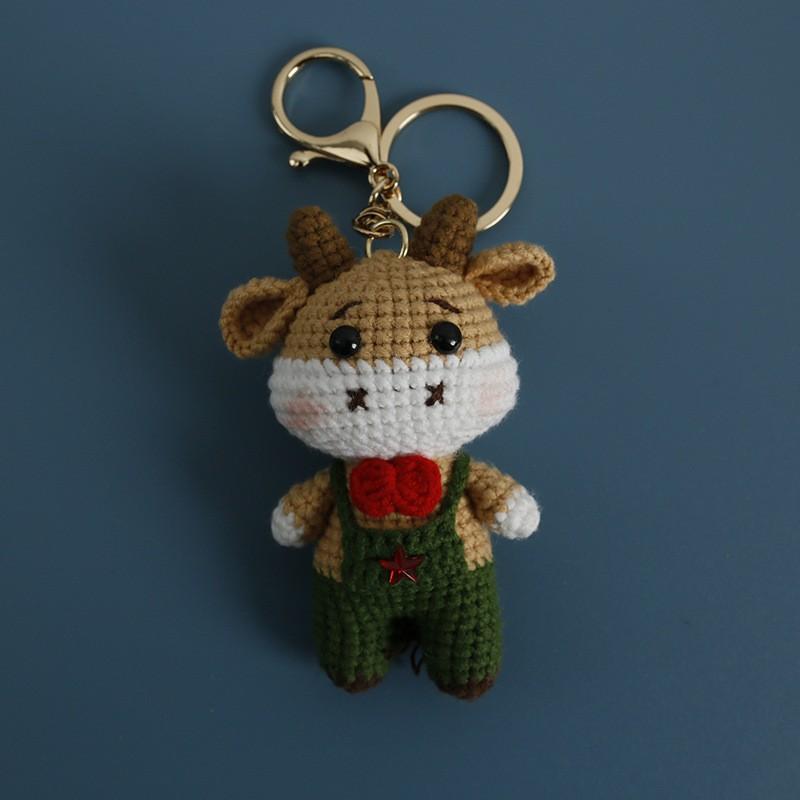 Pilot Design Cute Rabbit Crochet Keychain Handmake Crochet Animal Doll Keyrings For Bag Pendant Knitting Rabbit Keychain Custom