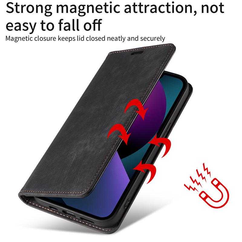 Lærdeksel til Samsung S22Ultra, A20E, A51, S10, S21FE - magnetisk, flip, beskyttelsesdeksel.
