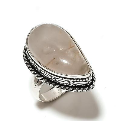 Natural Golden Rutile Gemstone Handmade 925 Sterling Silver Ring Size 10 w4Q72