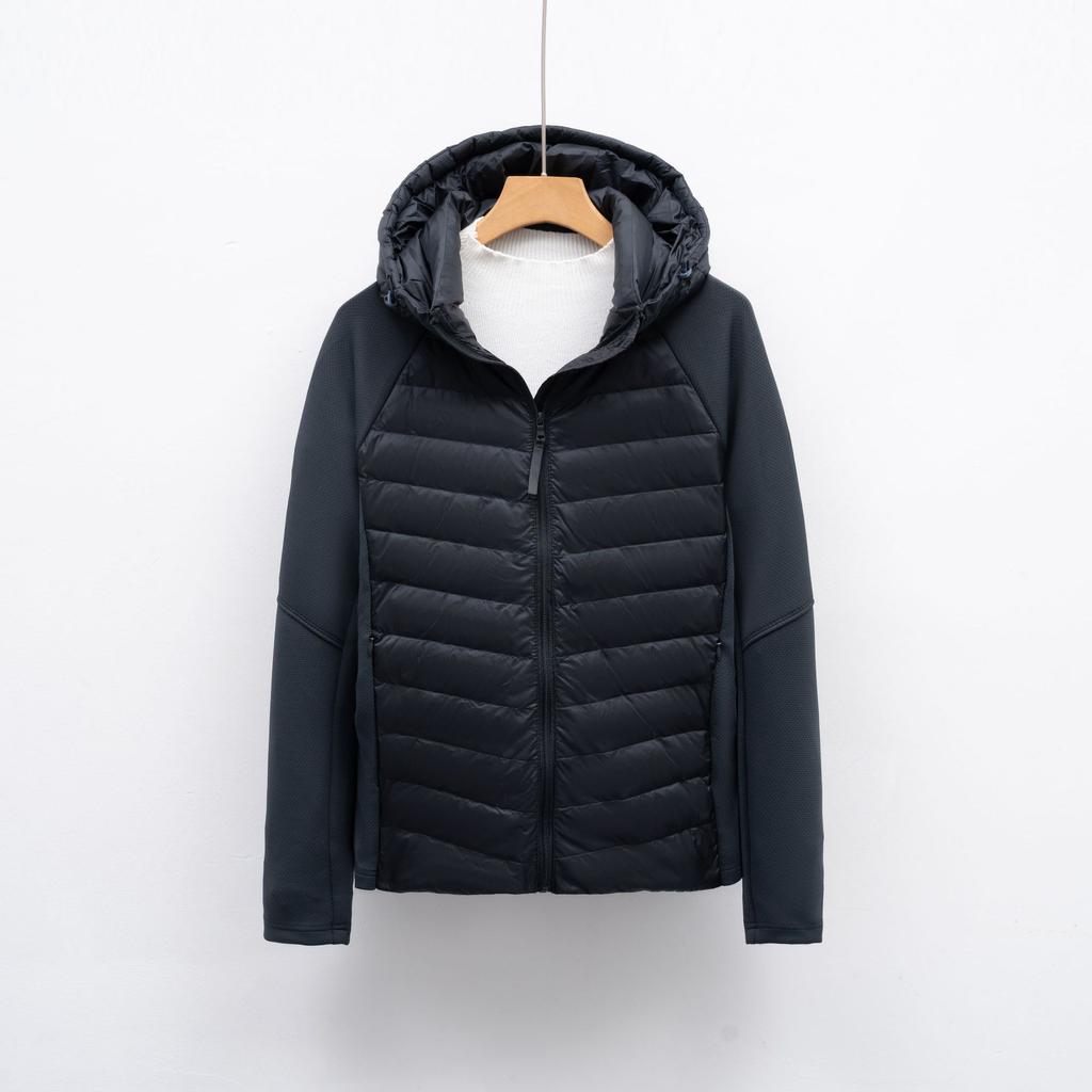 Herbst und Winter neue leichte Daunenjacke Damen schlicht lässig mit Kapuze Outdoor-Sportarten Laufen Fitness Top