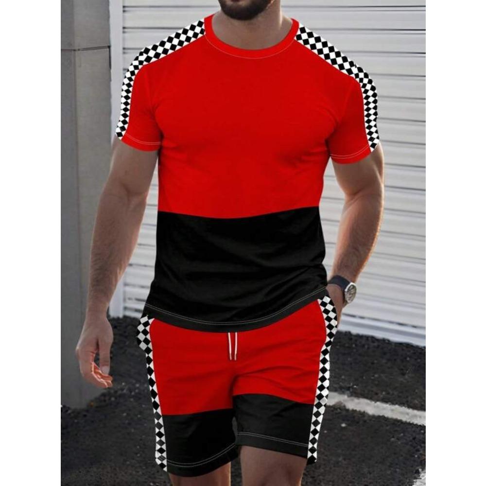 Summer Men's Printed Sports Suit Fashion Trend Versatile Breathable