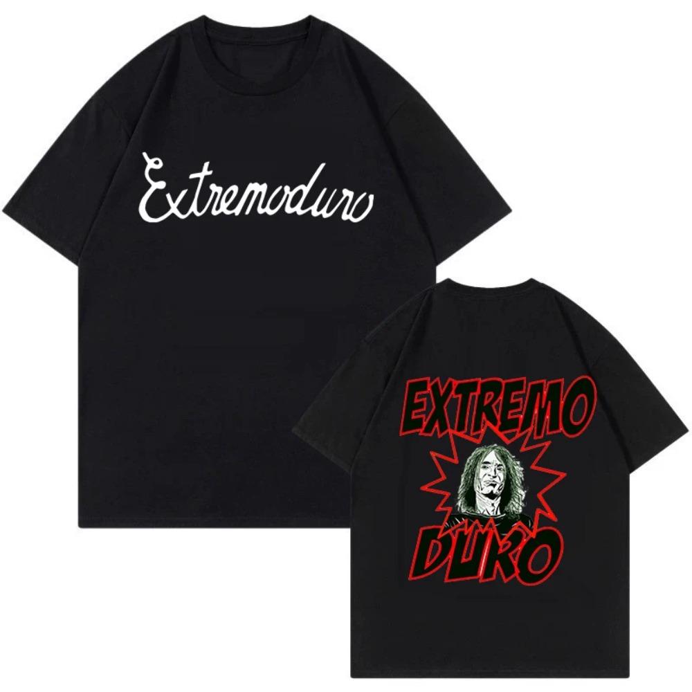 Camiseta Vintage Gráfica para Hombre y Mujer de los 90 Y2k Hip Hop Camisetas Tops Unisex Moda Banda de Rock Estampado Extremoduro Talla EU Ropa