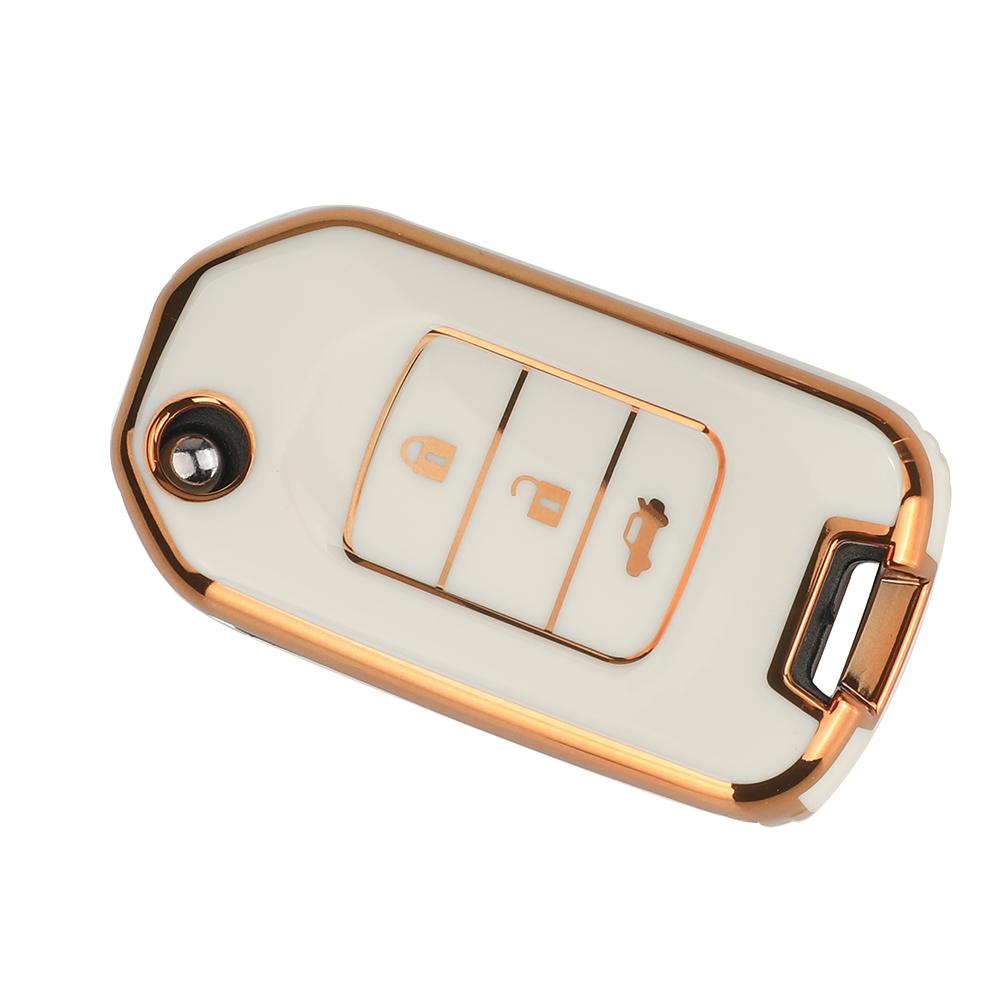 Jingyuqin 2/3 Buttons Soft TPU Car Key Case For Honda Accord Civic City CRV Jazz Crider Odyssey XR-V Vezel HR-V FRV Replace