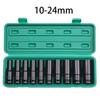 Set di Bussole a Impatto a 6 Punte con Attacco da 1/2 Pollici 10 Pezzi Misure Metriche 8-24m/10-24mm Set di Bussole a Impatto in Acciaio al Carbonio con Scatola di Stoccaggio Rigida
