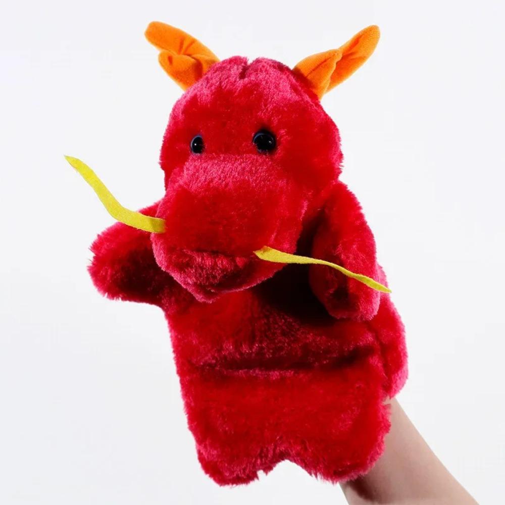 25cm Cute Animals Hand Puppet Plush Fidget Toys Kawaii Stuffed Dolls Lion Elephant Dinosaur Monkey Simulator Game Children Gifts