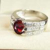 Garnet Oval Cut Gemstone With 925 Sterling Silver Ring For Men's #B85 JL375671404688