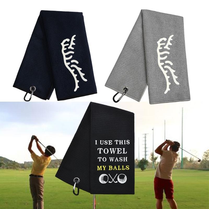 Microfiber Waffles Pattern Golf Towels Convenient Golf Cleaning Towel Sports Fishing Golf Bag Towel Golf Accessories