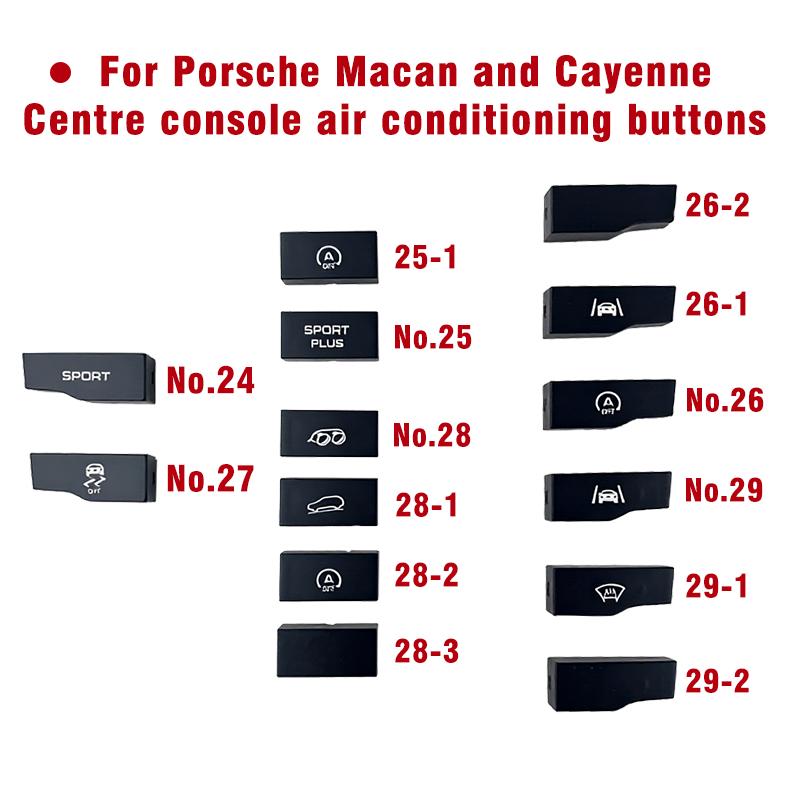 Multi Function Air Conditioning AC Button Keys for Porsche Cayenne 958 Macan 95B Car Interior Central Control Function Buttons