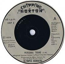 7inch Record OLYMPIC RUNNERS - Personal Thang CHIP3 Chipping Norton 1976 UK Soul/Funk Used