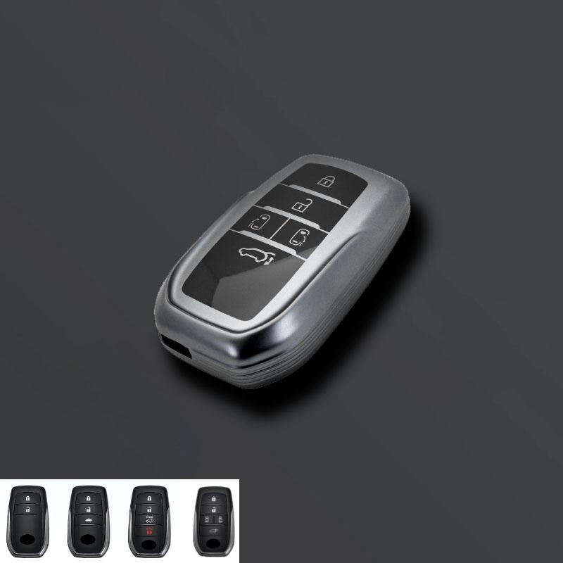 Grey Tpu Car Remote Key Case Cover for Toyota RAV4 Crown Hilux Fortuner Camry Land Cruiser Prado Protect Shell Fob Accessories