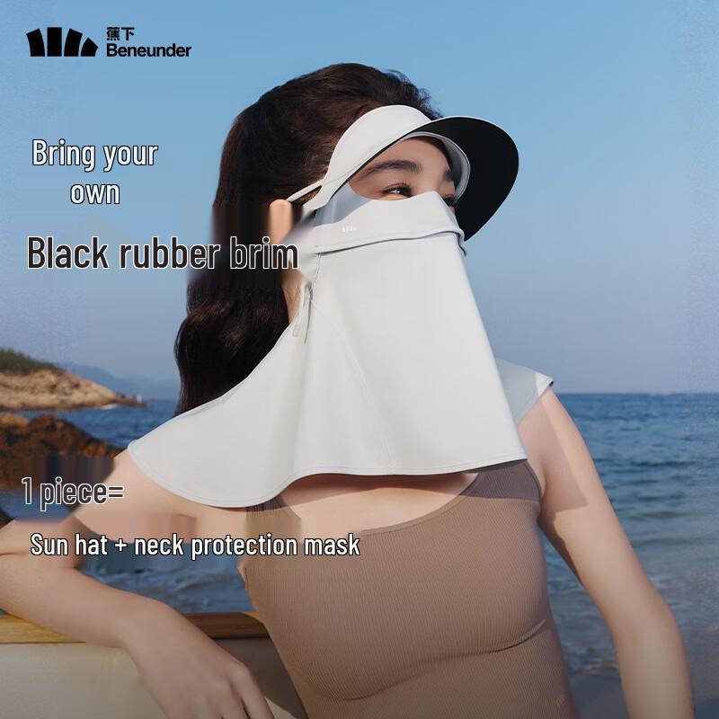 beneunder AL341 Black Brim UV Sun Protection Face Mask