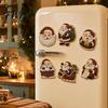Reindeer Kitchen Decor 6Pcs DIY Faux Pearl Painting Fridge Magnet, Santa Snowman Stocking Tree Magnetic Decorations Gingerbread Snowflake Handmade