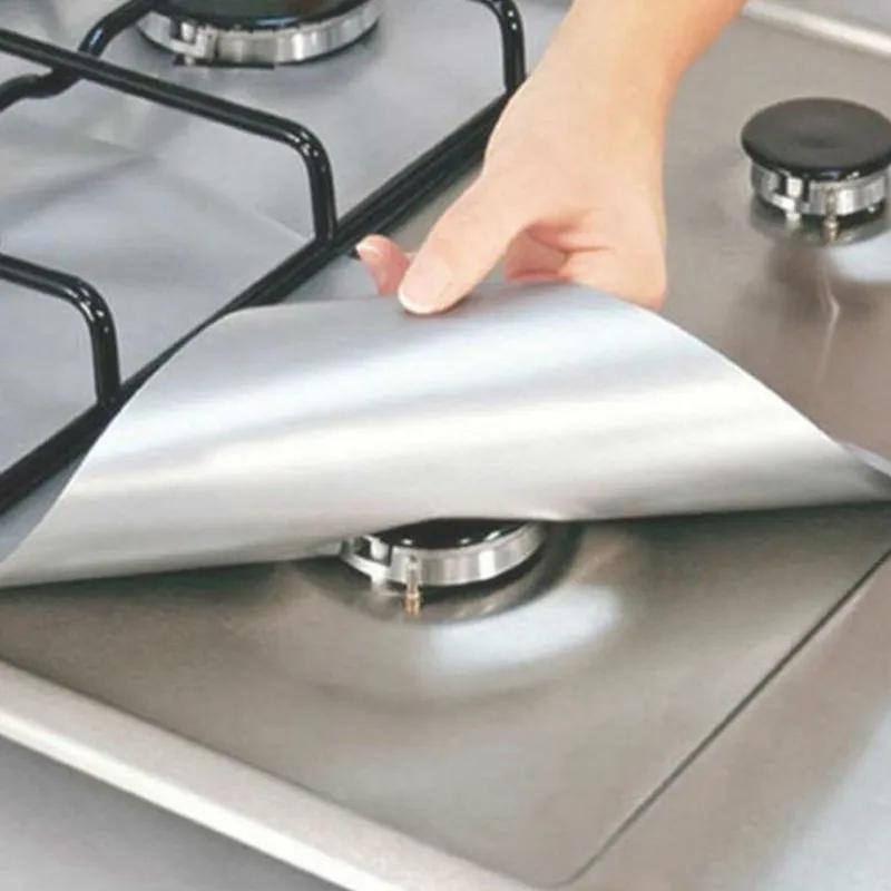 New 1/4PC Stove Protector Cover Liner Gas Stove Protector Gas Stove Stovetop Burner Protector Kitchen Accessories Mat Cooker Cov