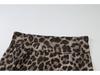 2025 European & American Women's Leopard Print One-Shoulder Semi-Sheer Long-Sleeve Top.