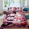 New Kuromi-themed Three-piece Bedding Set, Including Duvet Cover and Pillowcases, But Without Filling. A Great Holiday Gift.
