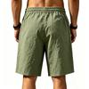 Men's Linen Breathable Drawstring Shorts Casual Loose Fit Lightweight Summer Beach Vacation Five Inch Inseam Shorts