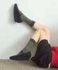 Aiheiteumeondei [Ihm25Fws41] Two-Tone Lip Socks Khaki Gray