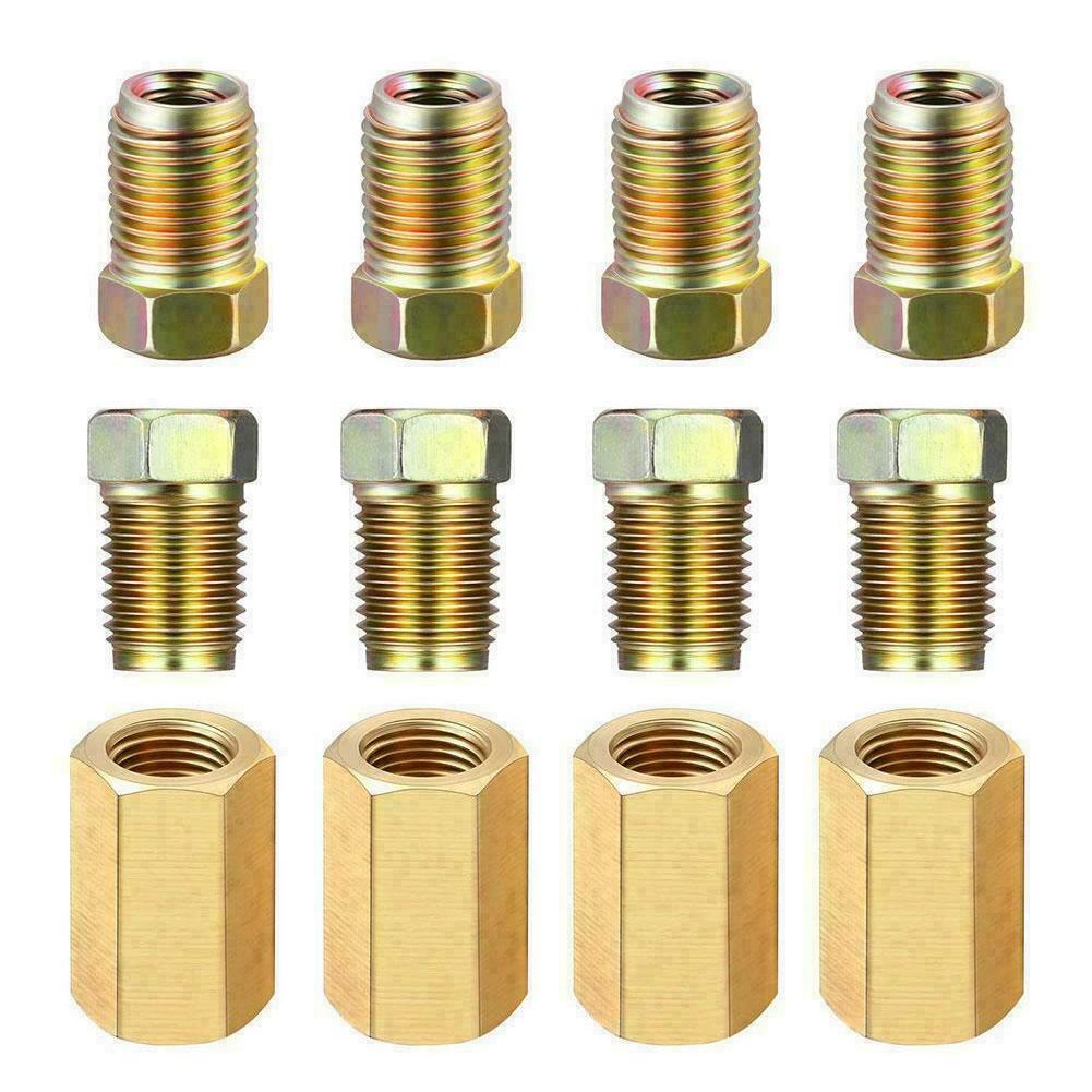 12 Pcs /Set Brake Line Repair Female Union Inverted Nut Fittings Tube