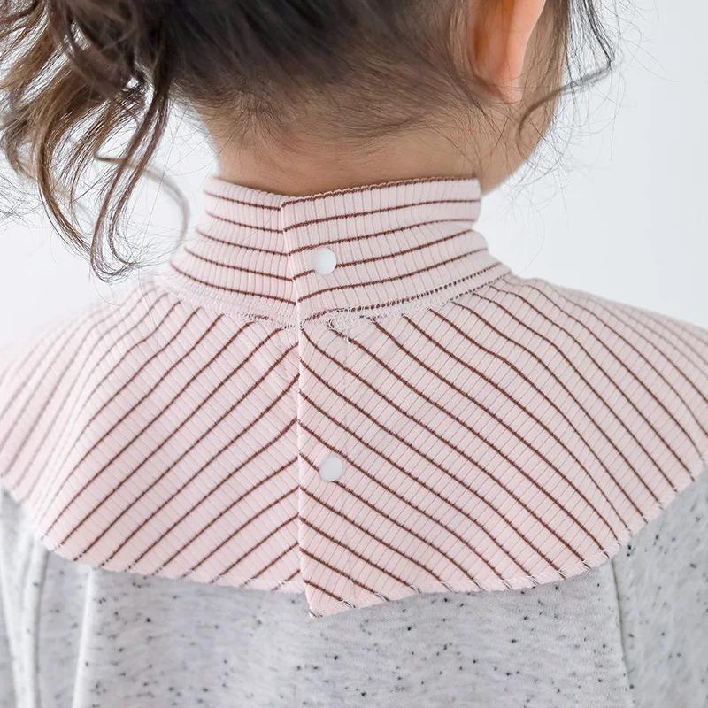 Toddler's Convertible Collar Neck Warmer Autumn Soft Cotton Windproof Fleece Lined Scarf INS Sporty Fashion Unisex Baby Scarf
